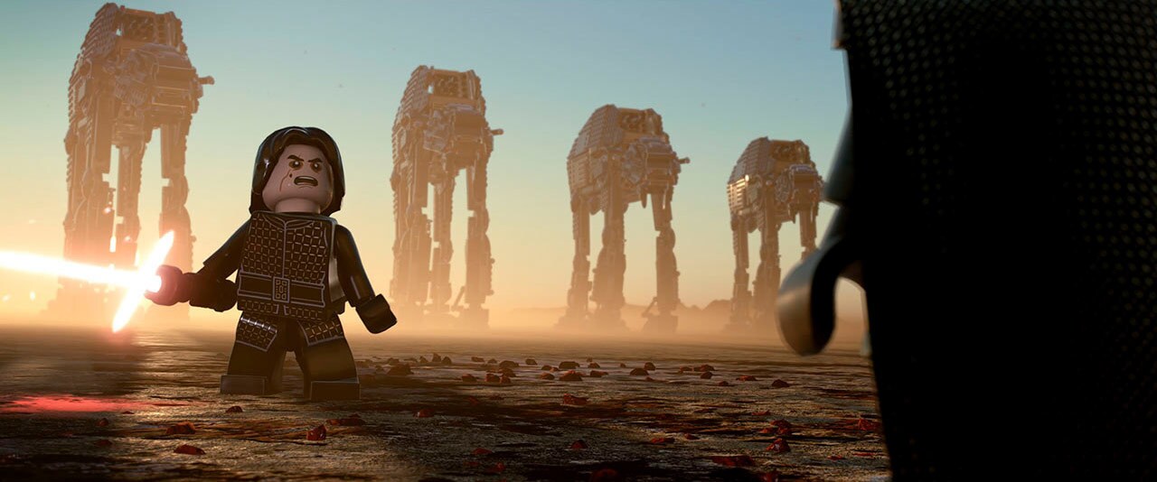 Gameplay of Kylo Ren and Luke Skywalker in LEGO Star Wars: The Skywalker Saga