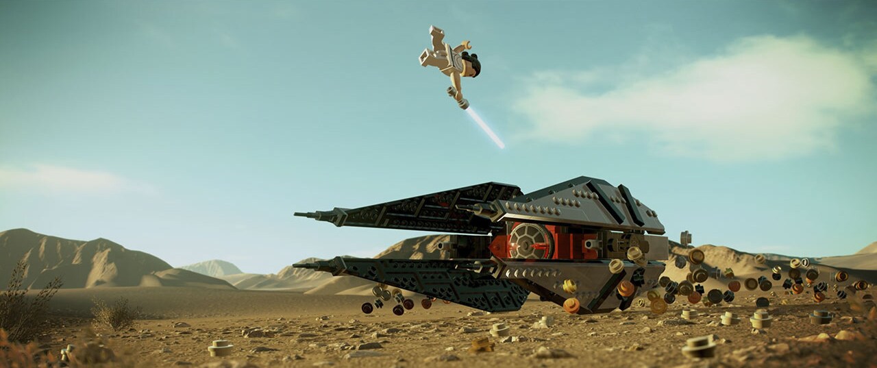 Gameplay of Rey in LEGO Star Wars: The Skywalker Saga