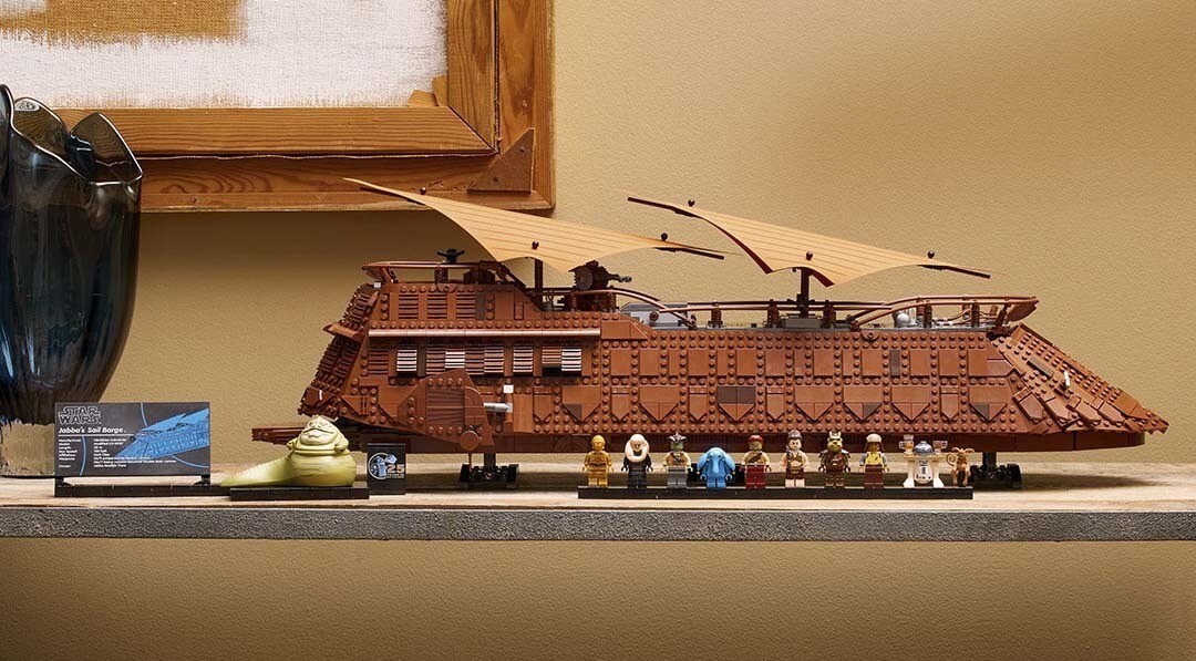 The LEGO Star Wars Jabba’s Sail Barge Ultimate Collector Series Edition displayed on a table.