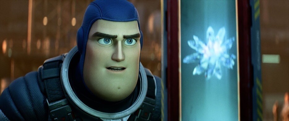 Lightyear stares intently at Crystal in Lightyear