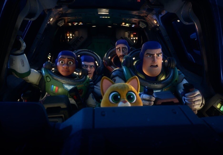 Buzz and his crew prepare for flight in Disney and Pixar's Lightyear