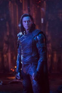 Loki stands in a scene from Avengers: Infinity War.