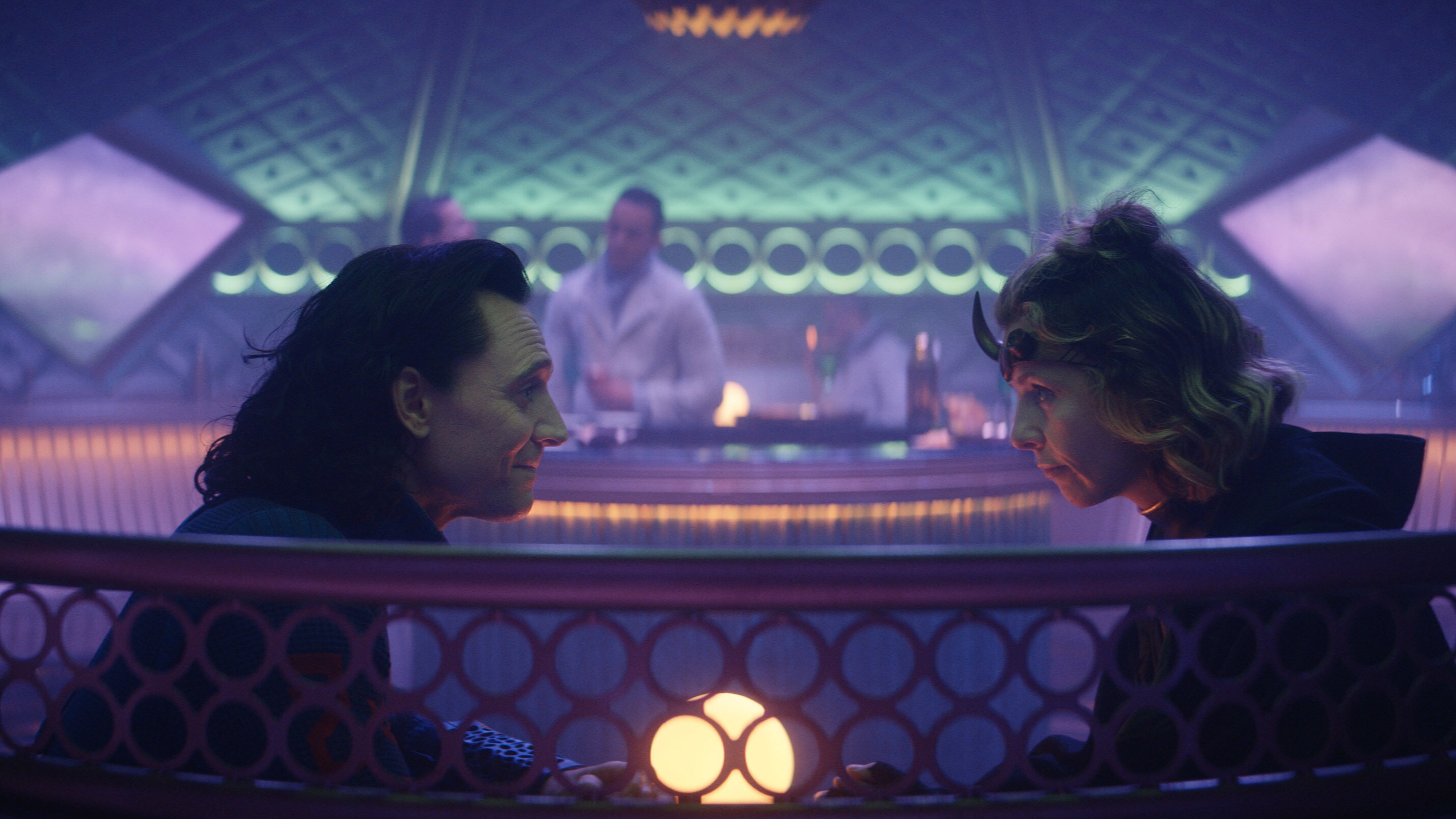 (L-R): Loki (Tom Hiddleston) and Sophia Di Martino in Marvel Studios' LOKI, exclusively on Disney+. Photo courtesy of Marvel Studios. ©Marvel Studios 2021. All Rights Reserved.