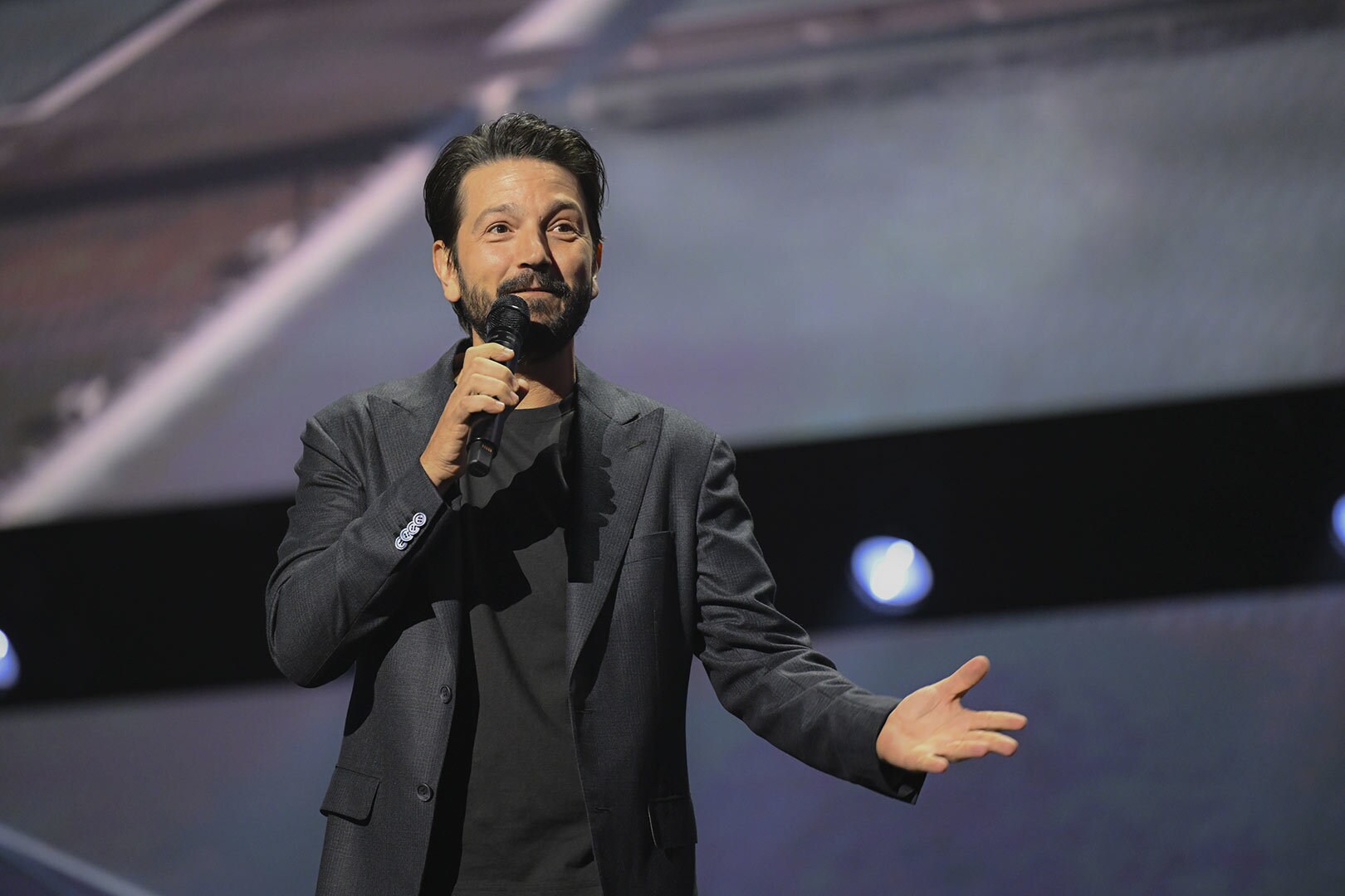 Diego Luna took the stage during the Disney Entertainment marquee showcase.