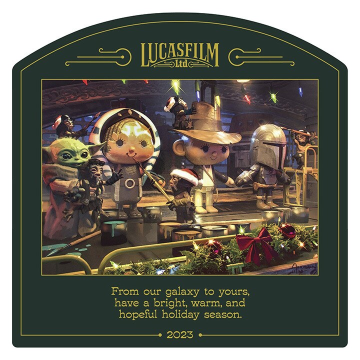 Lucasfilm’s 2023 holiday card by Christian Alzmann.
