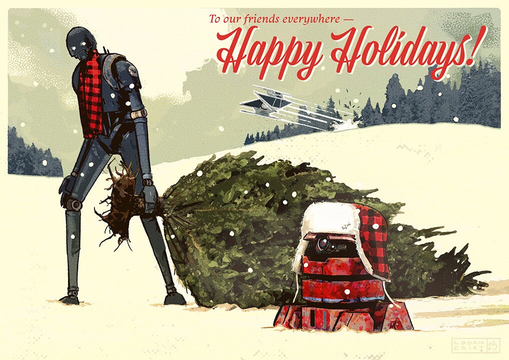 2025’s Lucasfilm holiday card by Logan Crist.