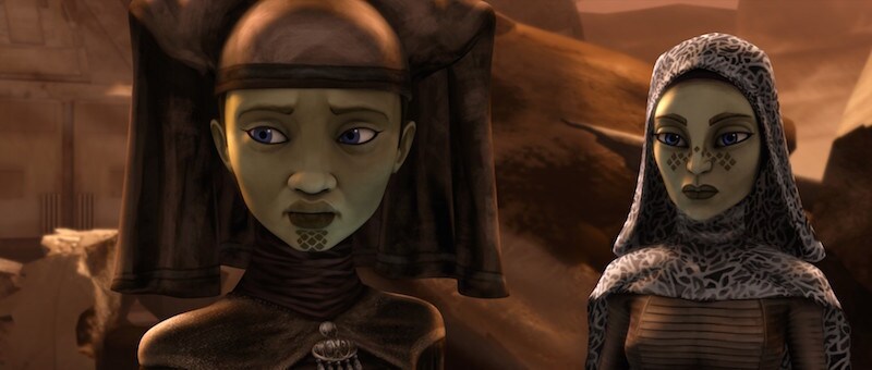 Luminara Unduli and Barriss Offee on Geonosis