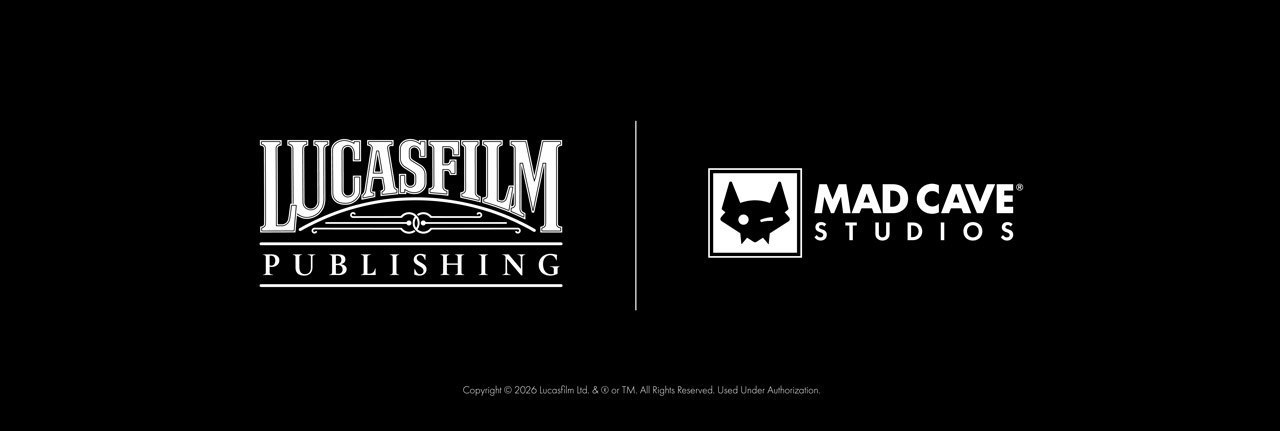 Lucasfilm Publishing and Mad Cave Studios’ logos.