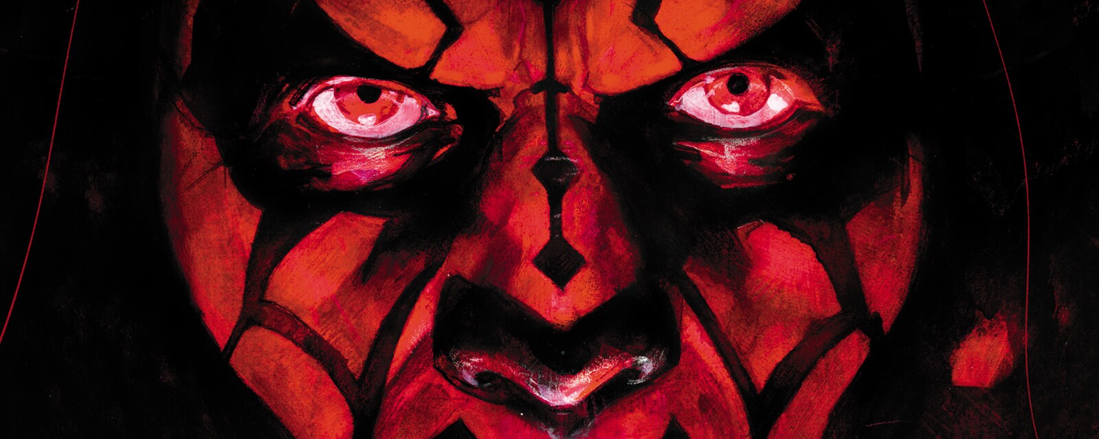 Marvel’s Darth Maul – Black, White & Red #1 cover featuring a closeup of Darth Maul.