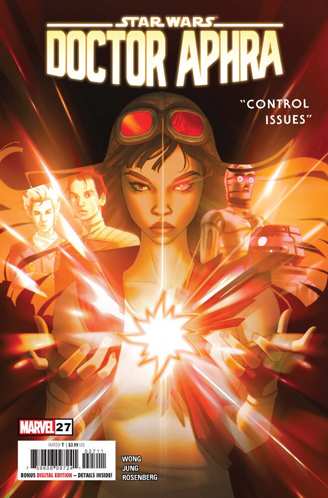 Doctor Aphra, possessed by the Spark Eternal, in Marvel's Doctor Aphra #27.