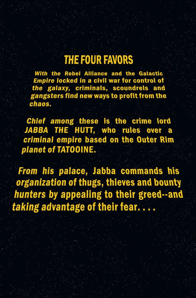"The Four Favors" prologue from Star Wars: Jabba's Palace #1.