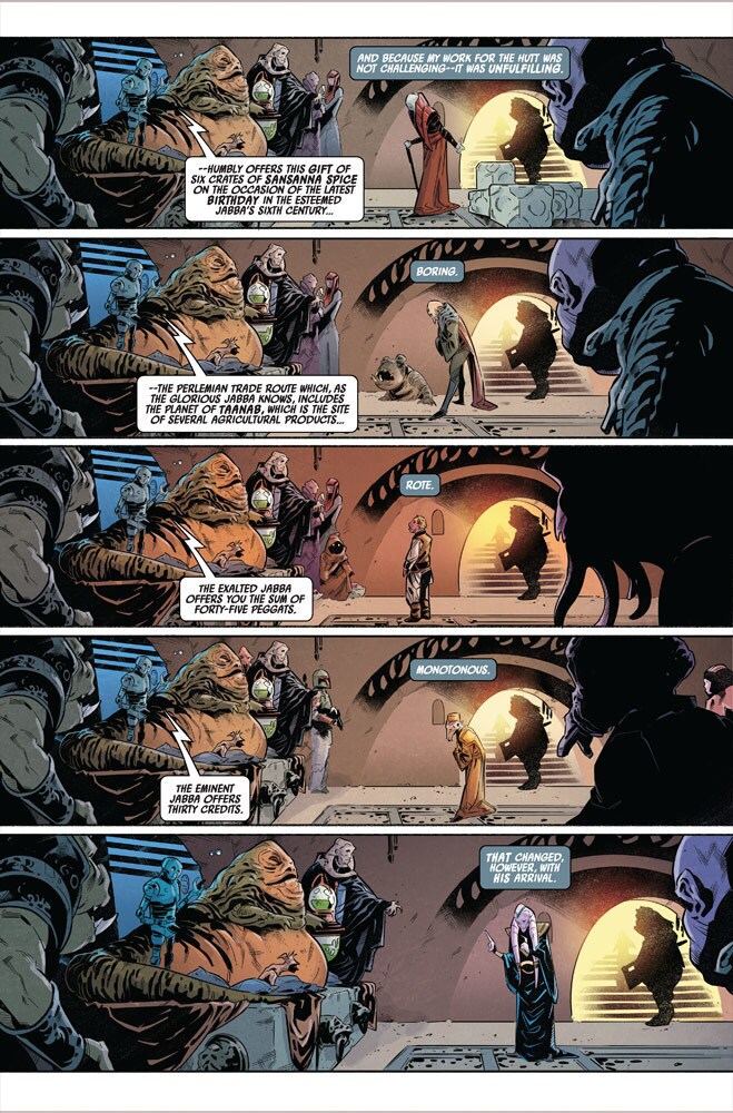 Eightyem greets visitors for Jabba in Star Wars: Jabba's Palace #1.