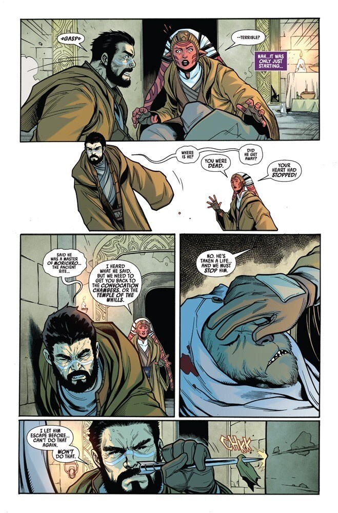 Jedi Knight Vildar Mac regains consciousness in Marvel's Star Wars: The High Republic #2.