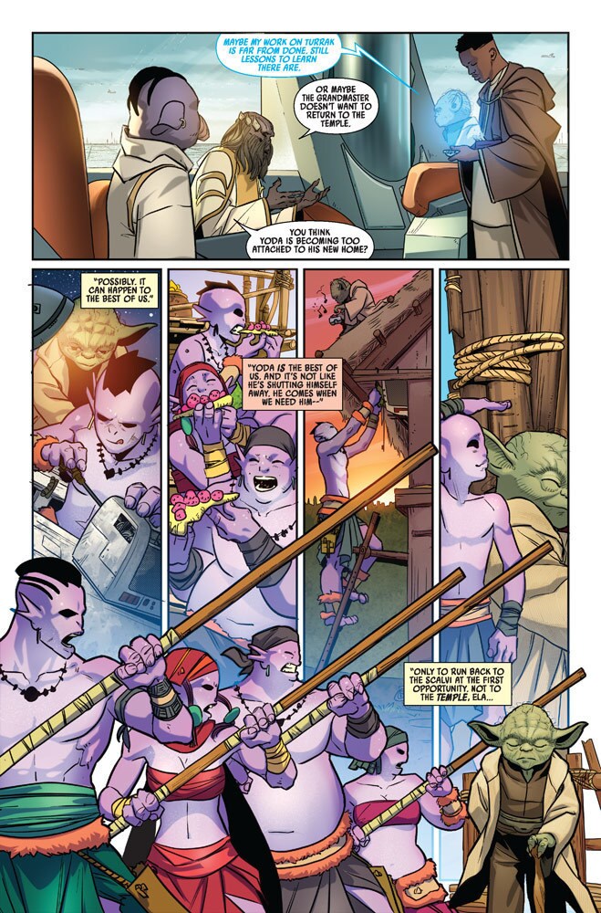 Yoda trains Scalvi in Marvel's Star Wars: Yoda #2.