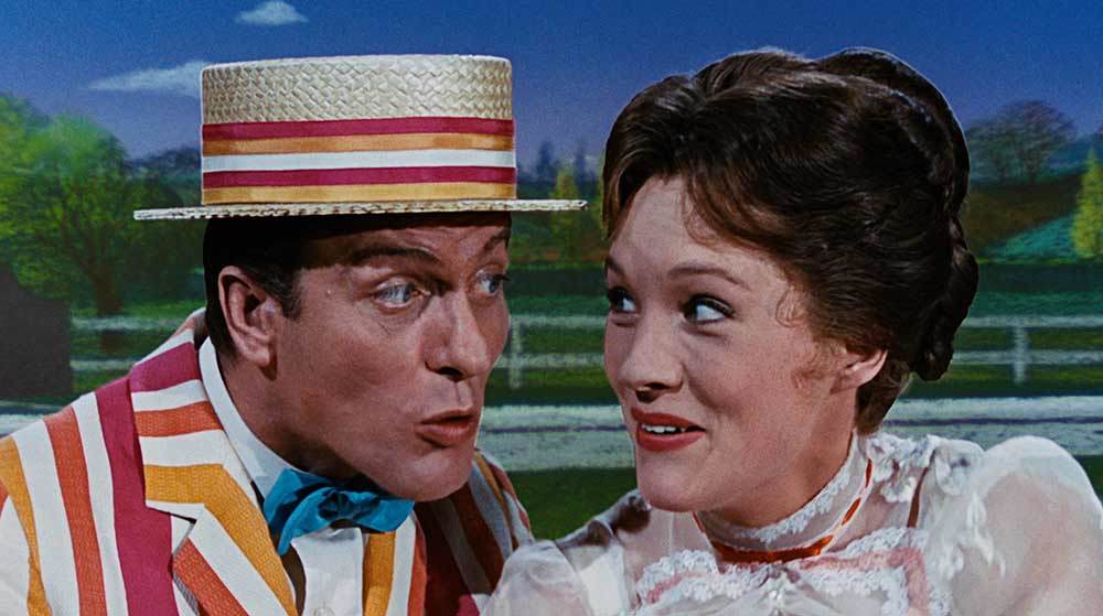 Bert and Mary Poppins singing.