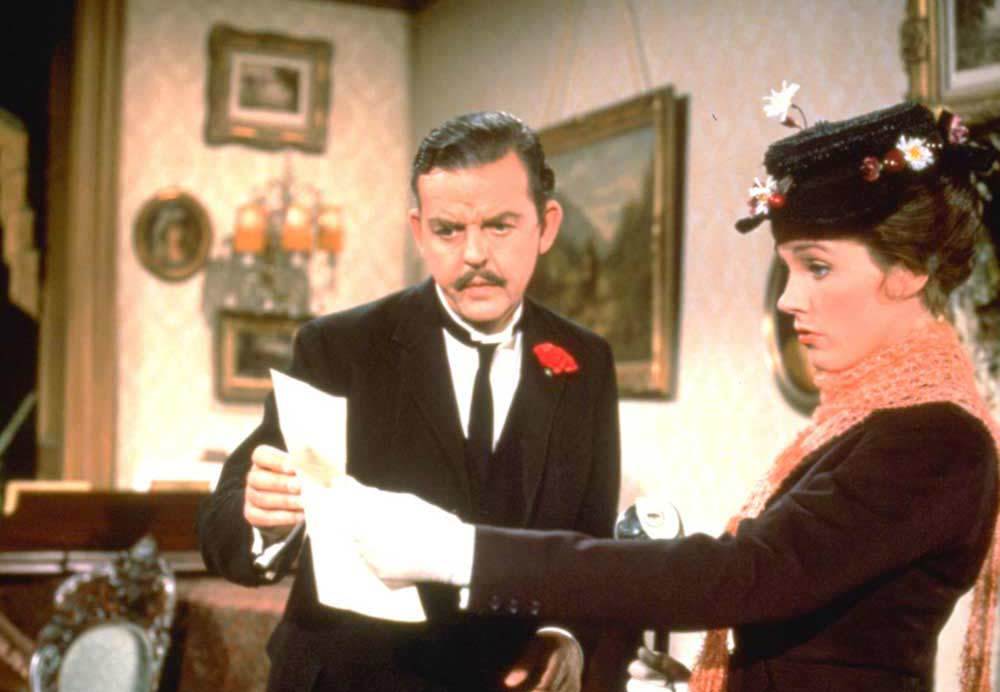 Julie Andrews (Mary Poppins) and David Tomlinson (Mr. George W. Banks) in "Mary Poppins"
