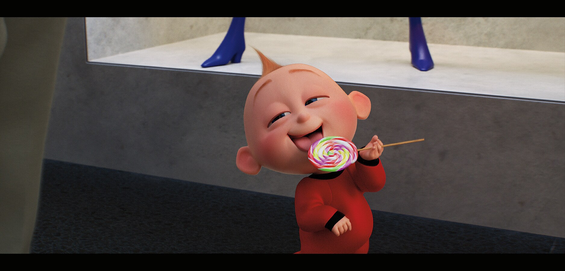 Baby Jack-Jack enjoying candy from Edna