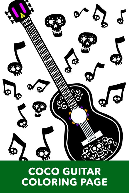 Coco Guitar Coloring Page