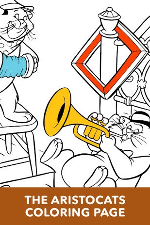 aristocats jazz cats coloring pages
