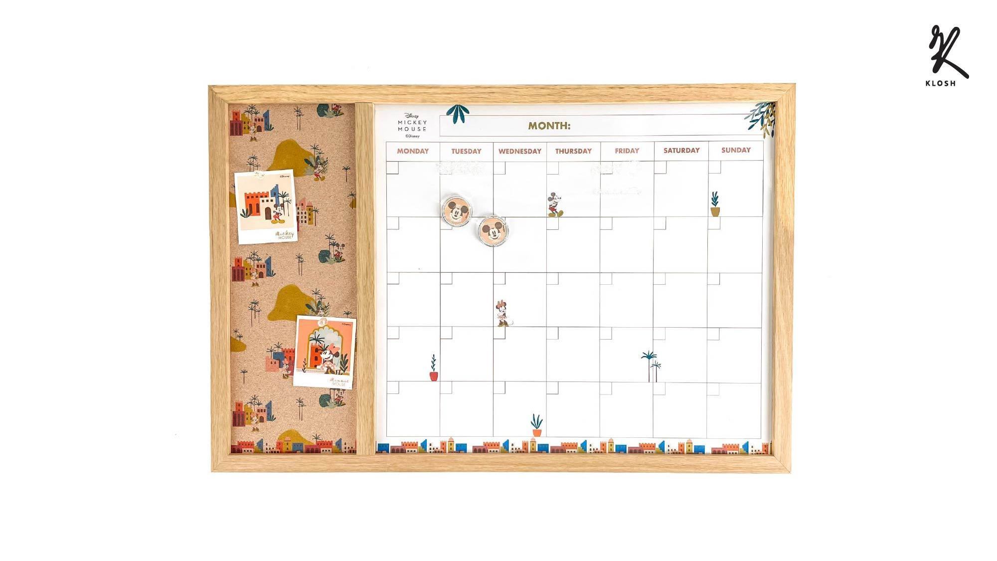 Mickey Mouse - Monthly Magnetic Planner Board with Cork Board