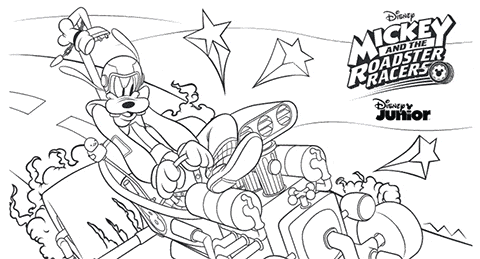 Sea Mickey And The Roadster Racers Goofy Colouring Disney Tv
