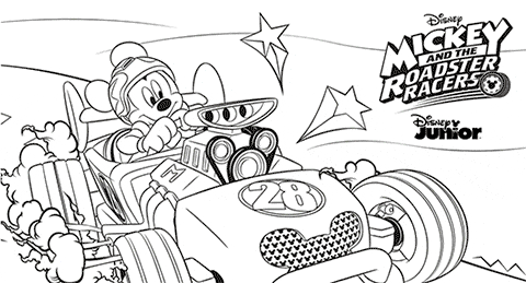 mickey and the roadster racers coloring pages