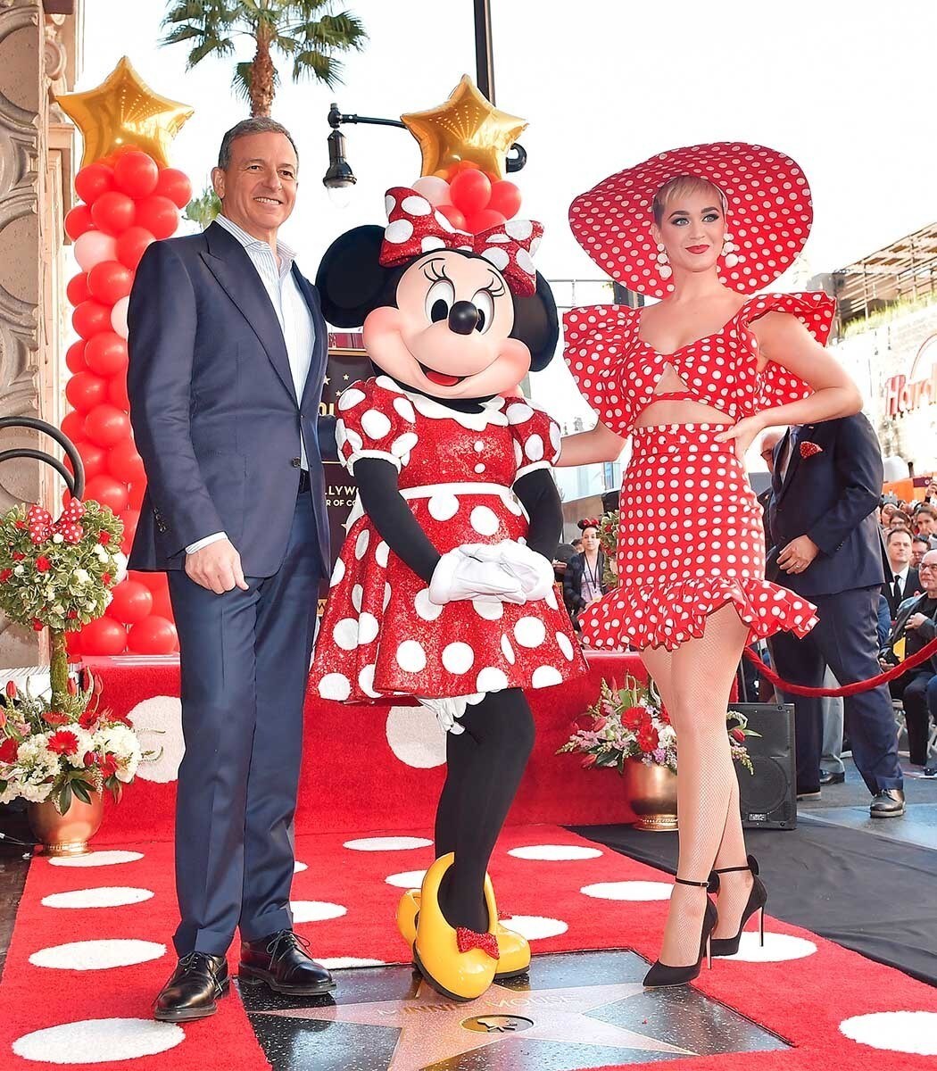 Bob Iger, Minnie Mouse and Katy Perry on the Hollywood Walk of Fame