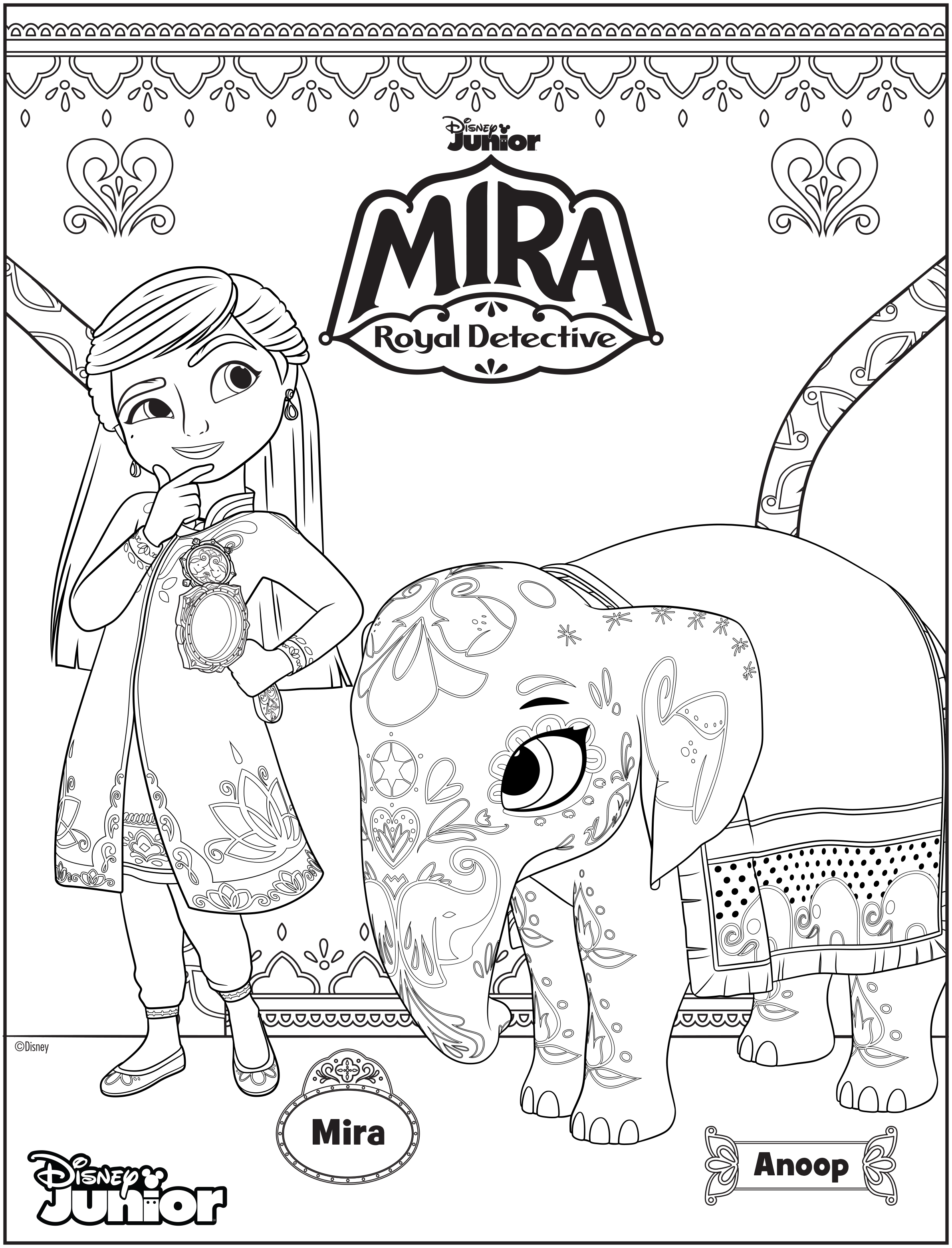 Mira and Anoop coloring sheet