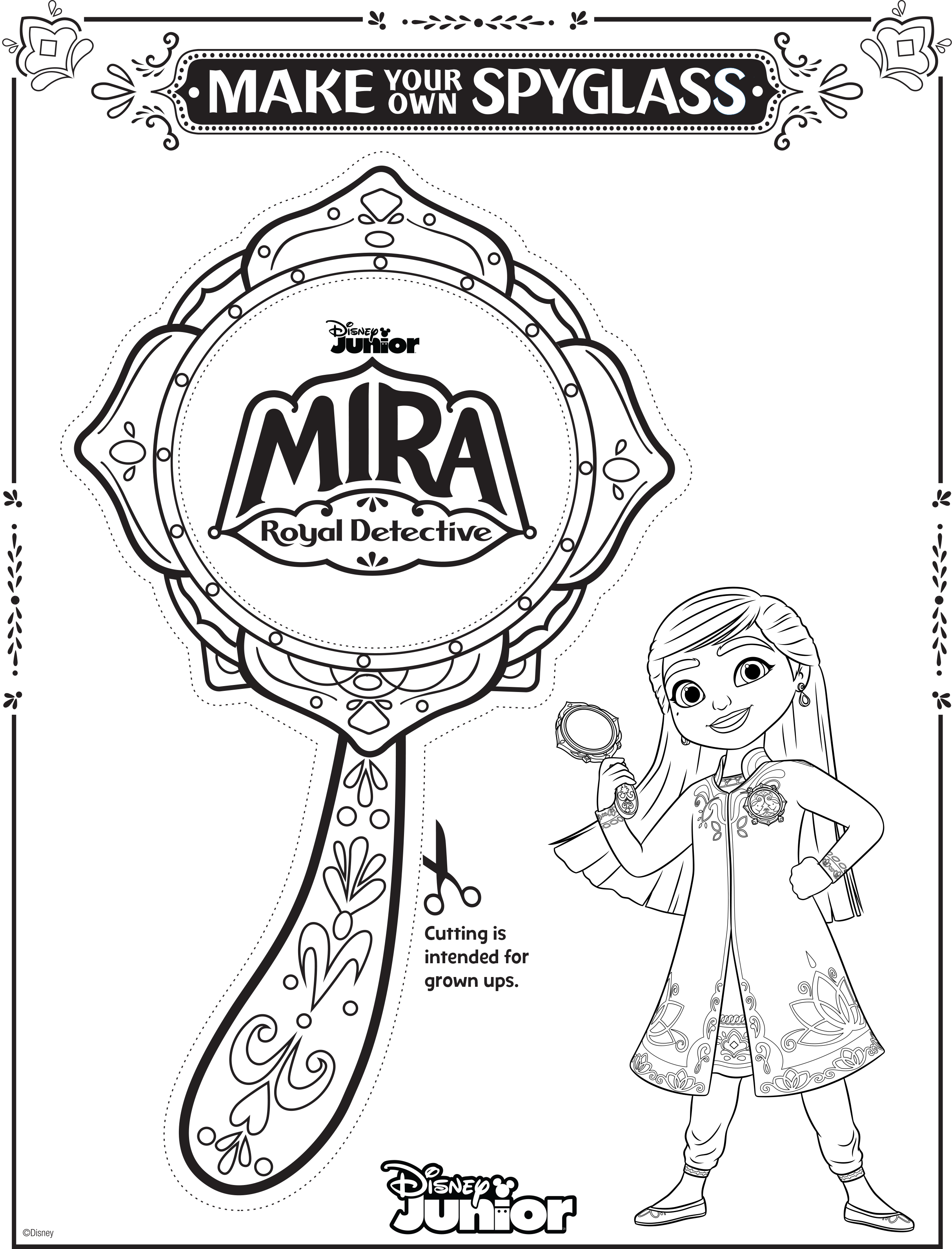 Mira and spyglass coloring sheet