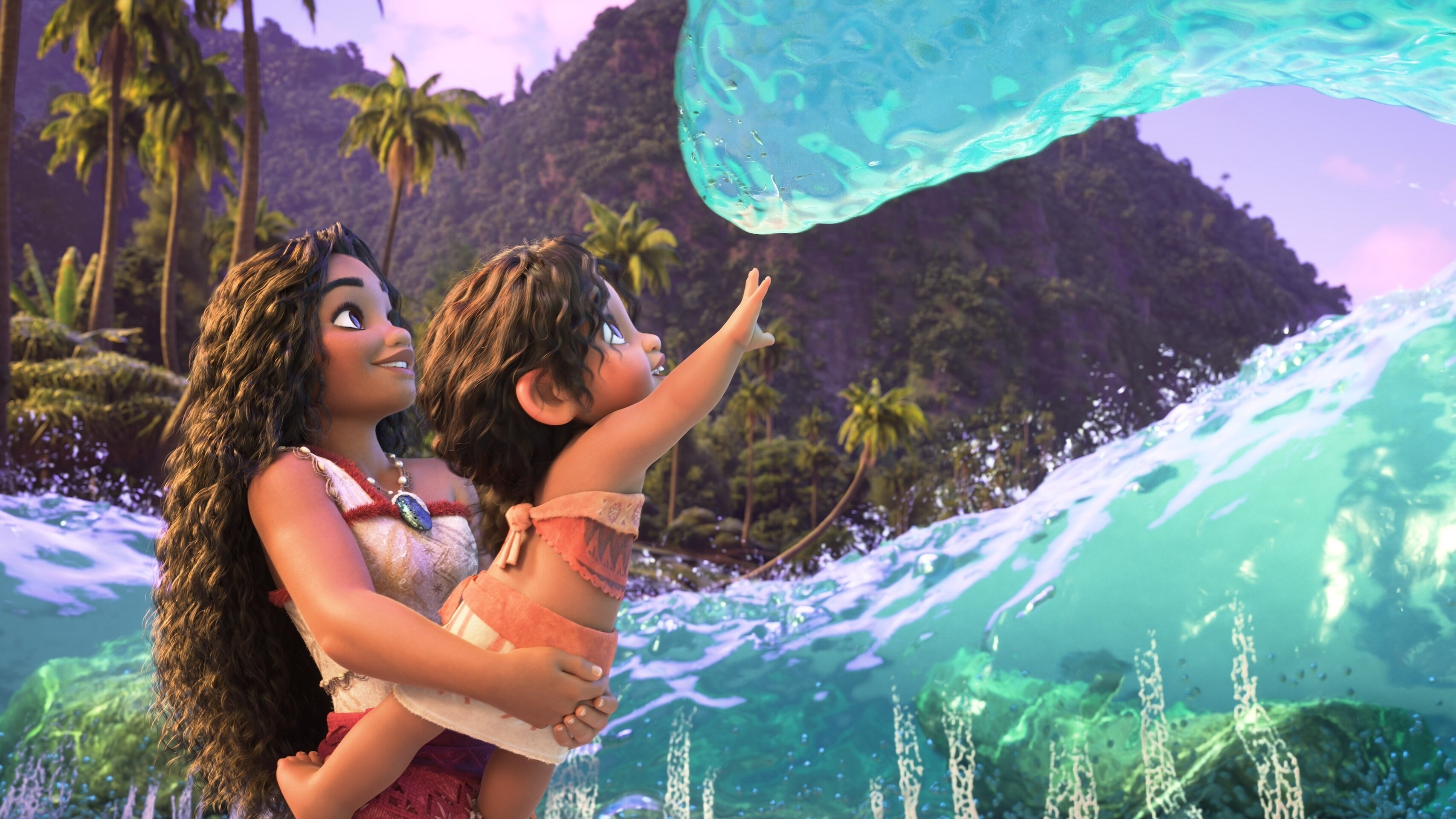 SISTERS – In Walt Disney Animation Studios’ all-new feature film “Moana 2,” Moana embarks on an expansive new voyage to the far seas of Oceania—but she’ll surely miss her litter sister, Simea. Featuring the voices Auli‘i Cravalho as Moana and Khaleesi Lambert-Tsuda as Simea. © 2024 Disney Enterprises, Inc. All Rights Reserved.