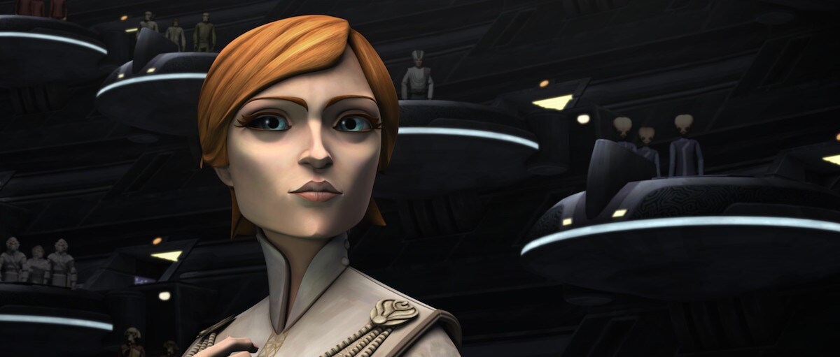 Mon Mothma in the Galactic Senate during The Clone Wars Mon Mothma in the Galactic Senate during The Clone Wars