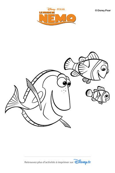 coloriage dory reconforte nemo