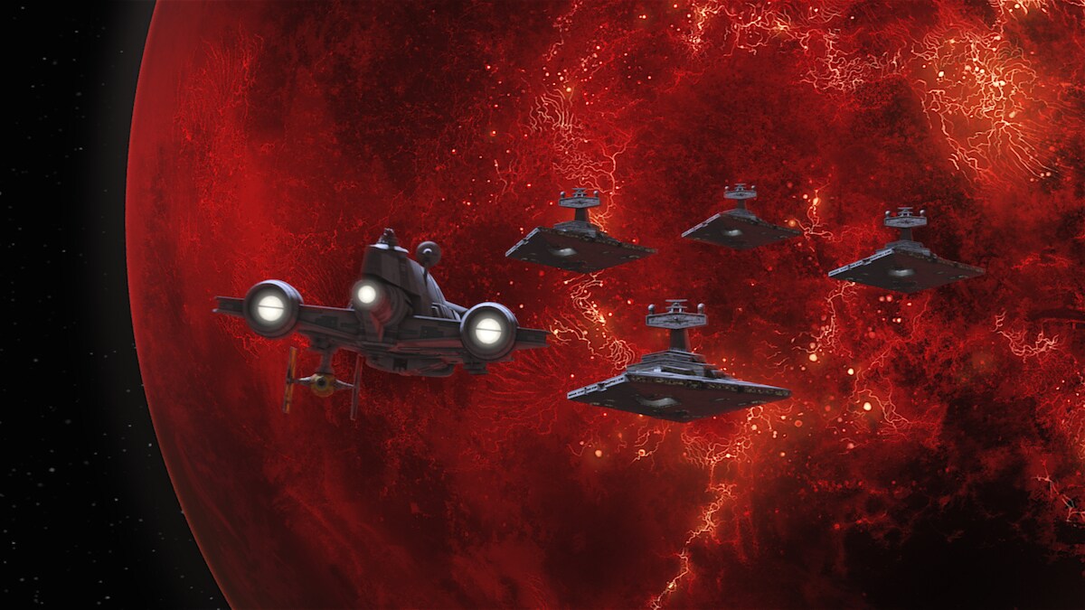 Imperial ships orbiting Mustafar