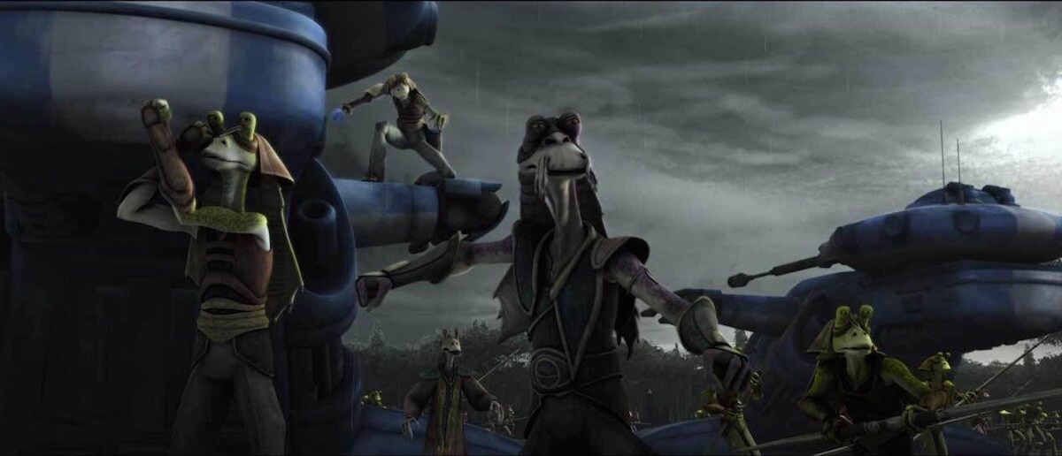 Roos Tarpals defending Naboo from Separatist forces