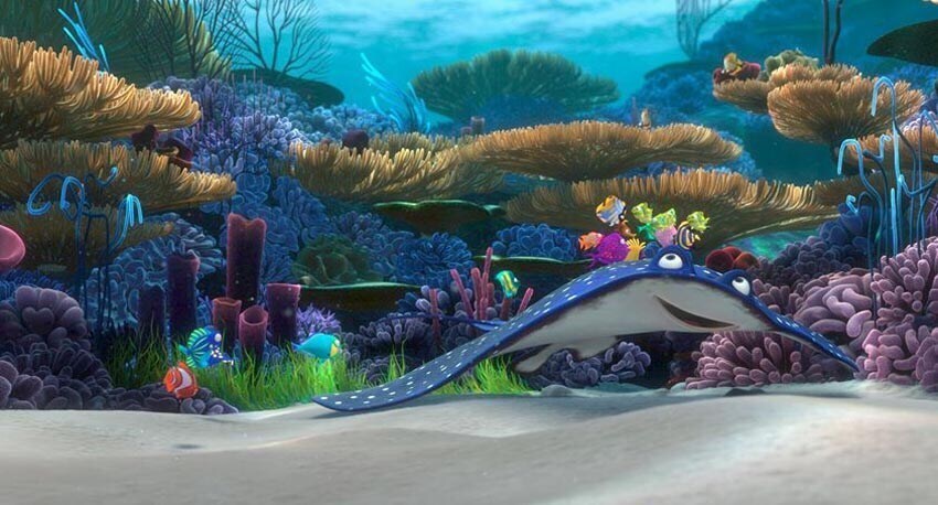 Nemo's first day at school in the animated movie "Finding Nemo"