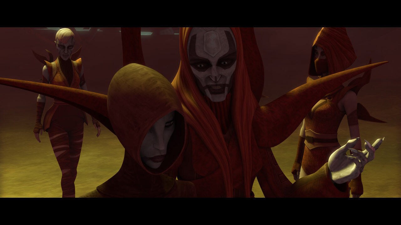 Talzin sent Asajj, Naa’leth and Karis to kill Dooku, cloaking them with invisibility spells. When...