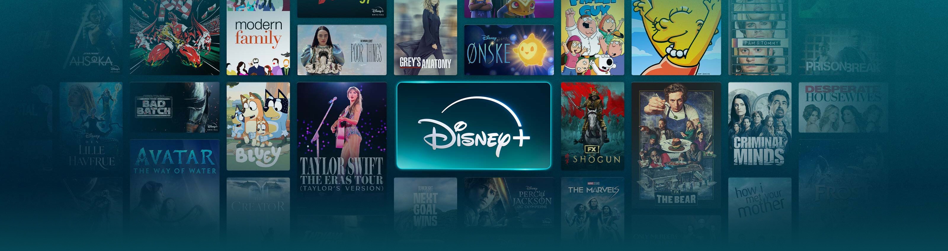 Et stort utvalg innhold tilgjengelig på Disney+