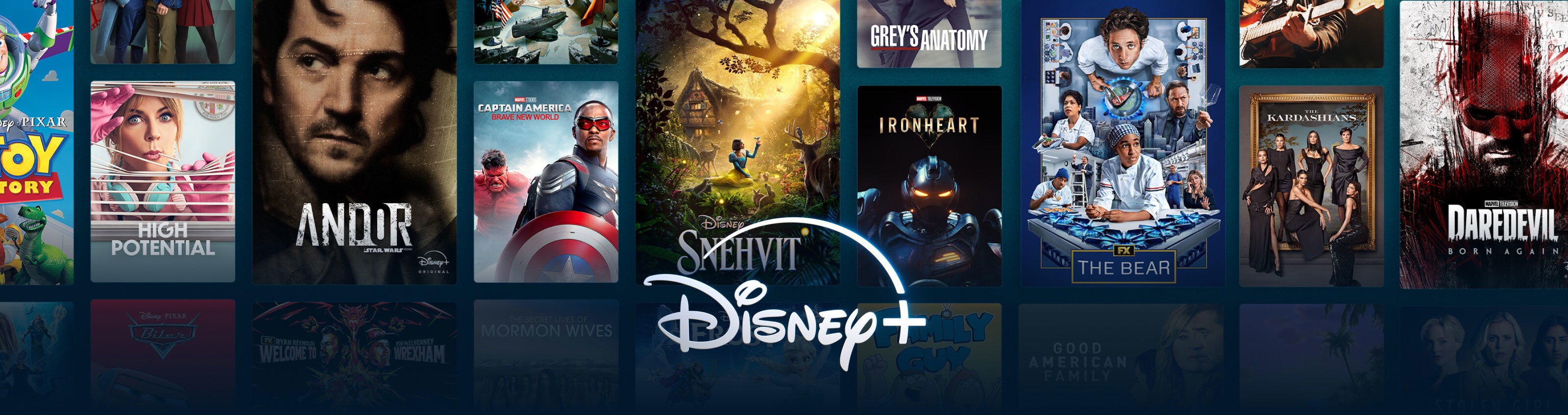 Et stort utvalg innhold tilgjengelig på Disney+