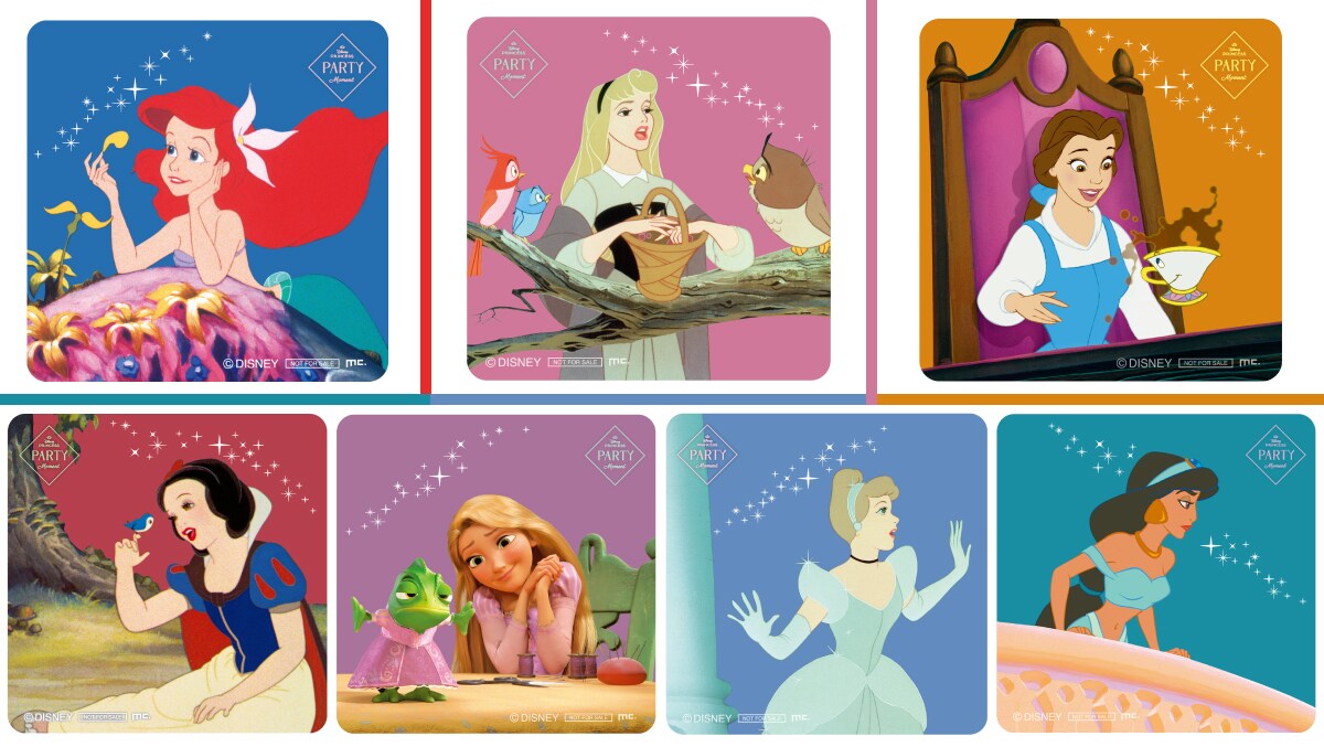 お買い上げ特典／7人のプリンセスたちのそれぞれの絵柄ペーパーコースター