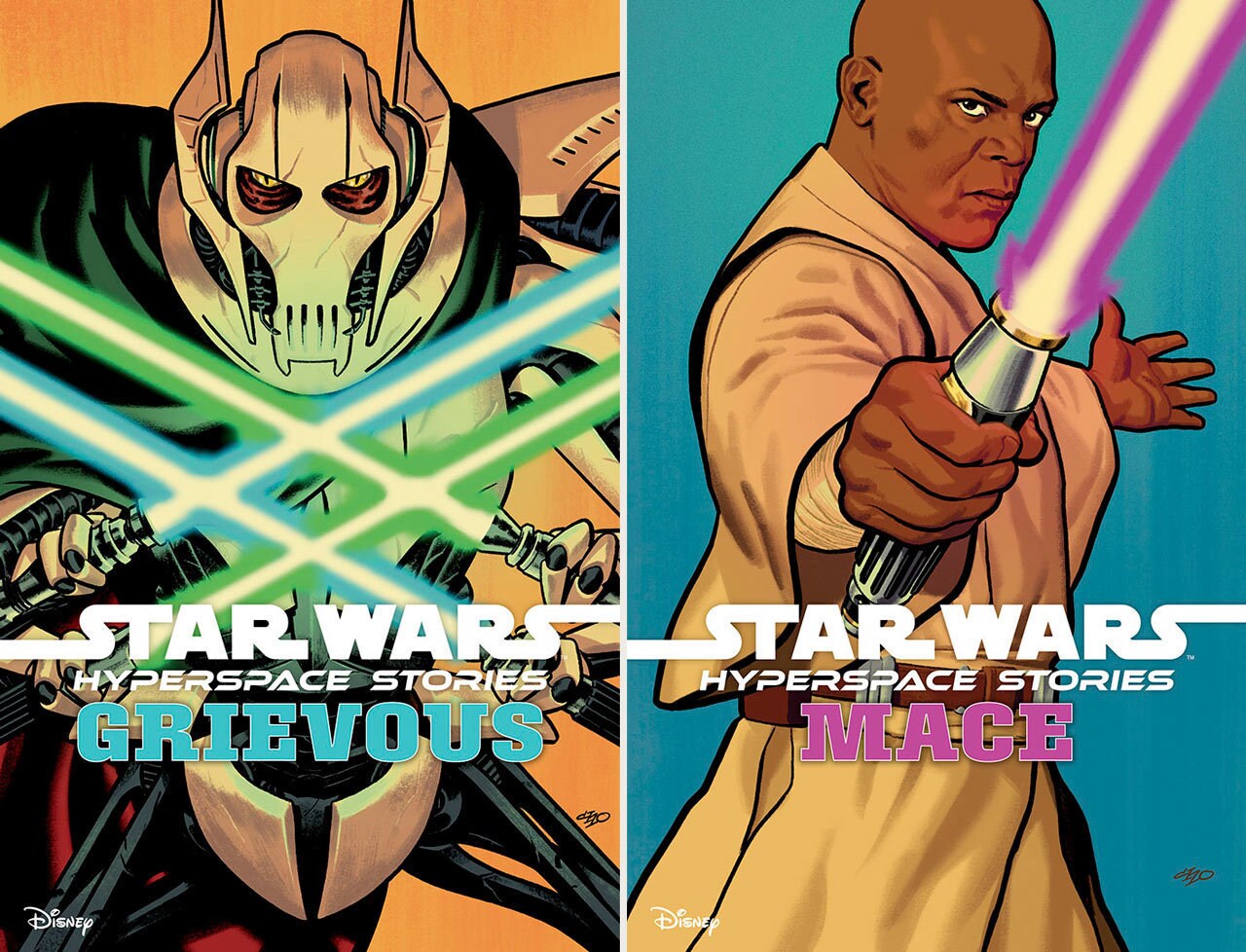 Original Graphic Novel covers for General Grievous and Mace Windu