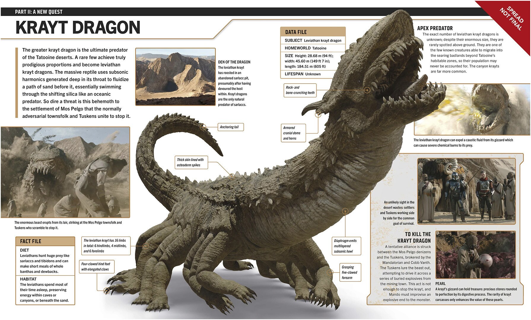 The Art of The Mandalorian and Grogu - Krayt Dragon page.