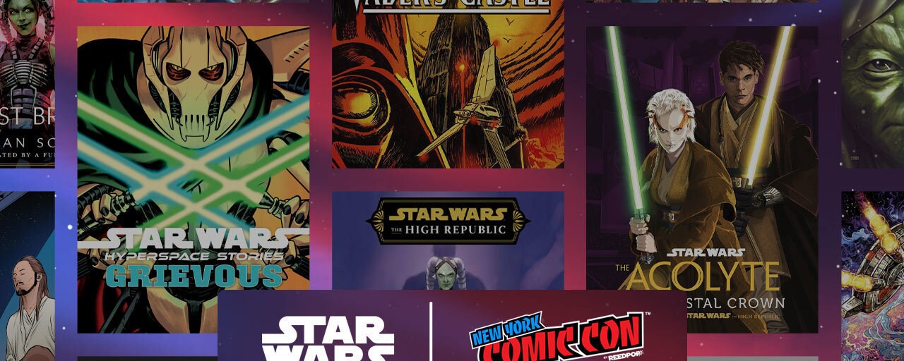 A collage of Star Wars book and comic covers revealed at NYCC: 2024