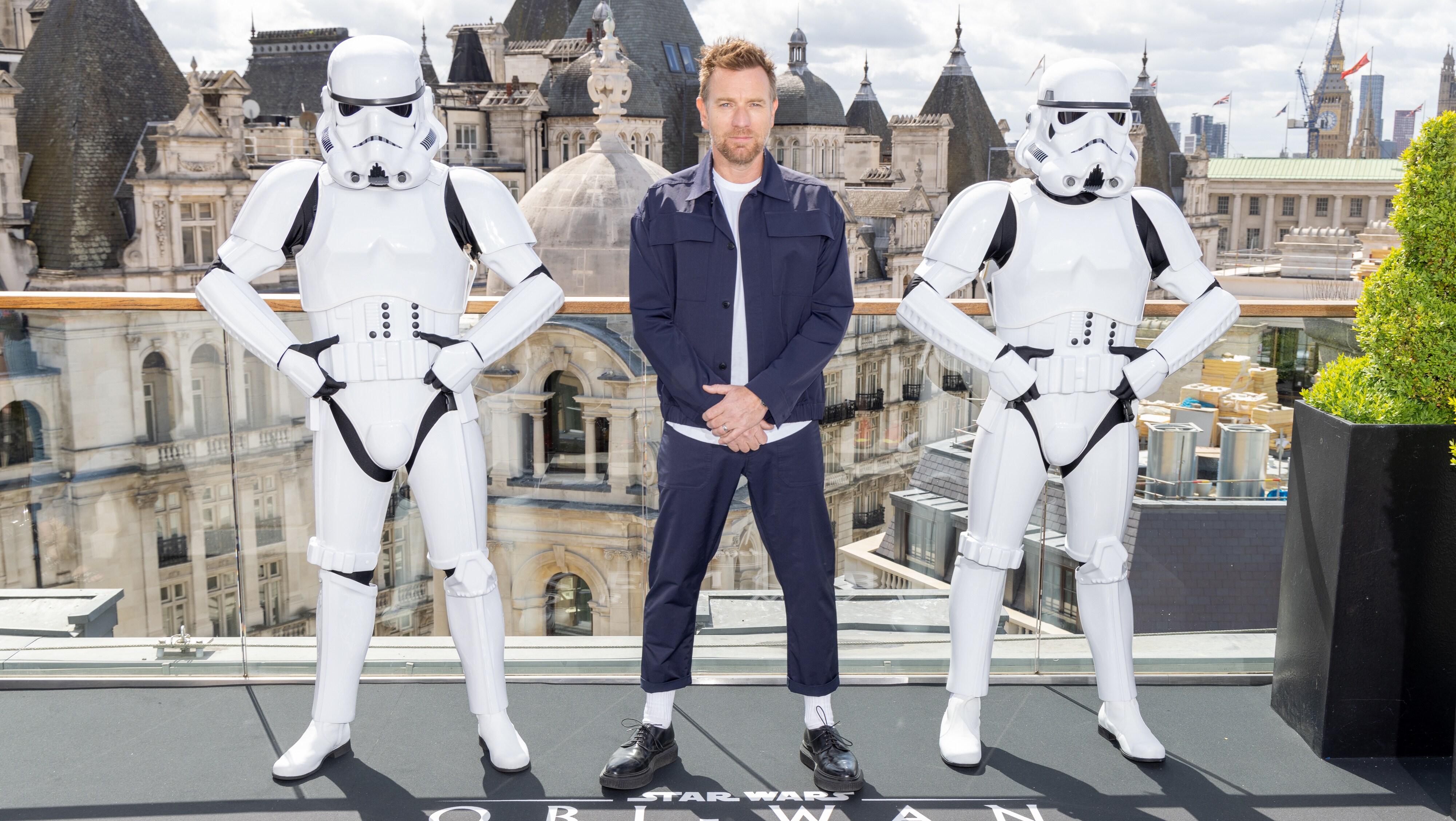 LONDON, ENGLAND - MAY 12:  Ewan McGregor attends the photocall for the new Disney+ limited series "Obi Wan Kenobi" at the Corinthia Hotel on May 12, 2022 in London, England. Obi-Wan Kenobi will be exclusively available on Disney+ from May 27. (Photo by StillMoving.net for Disney)