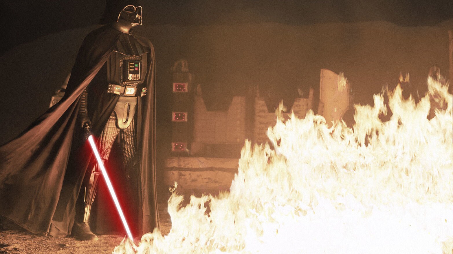 Vader finds Obi-Wan, hoisting him into the air and igniting a cache of minerals. The Sith Lord th...