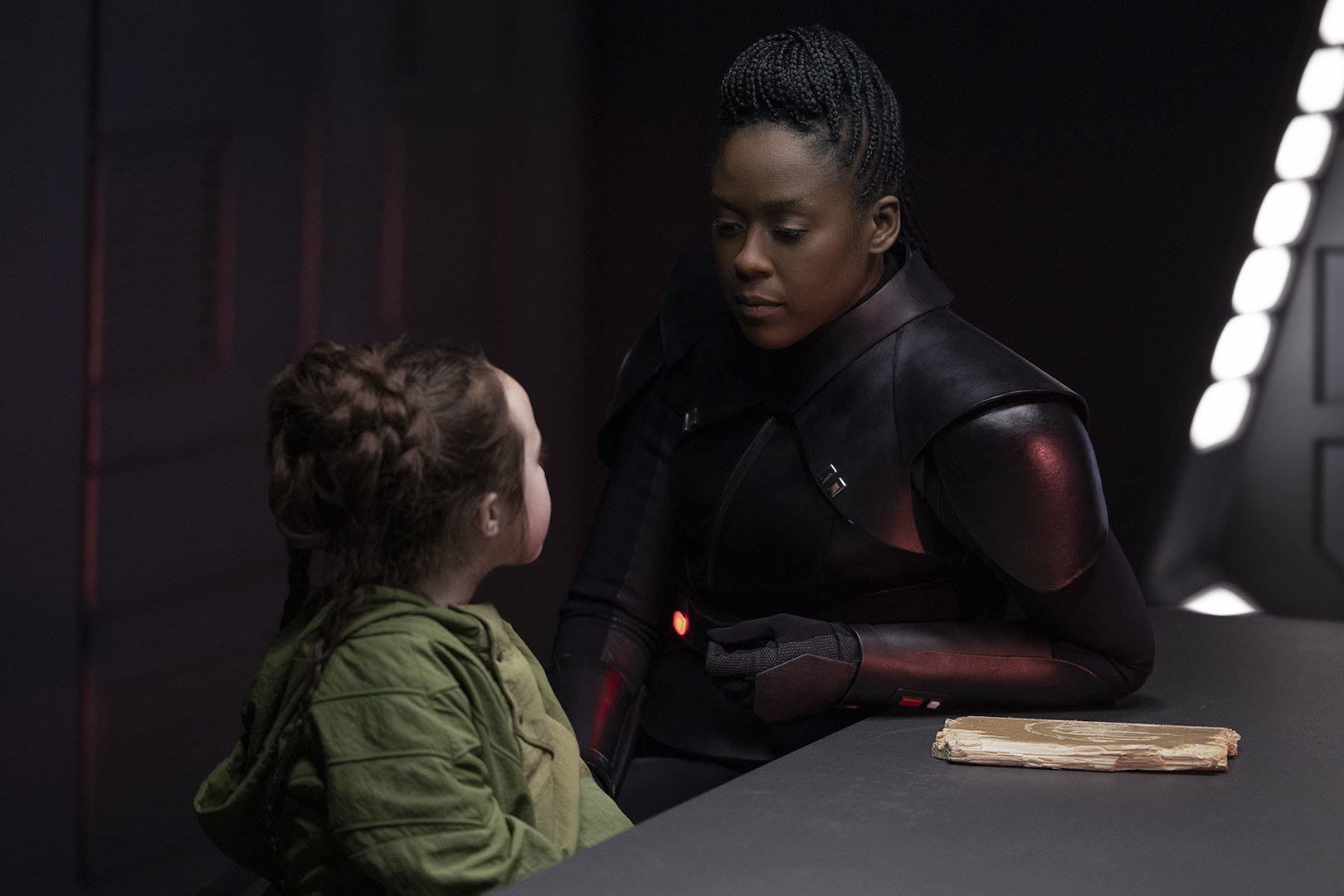 Leia Organa being interrogated by Reva