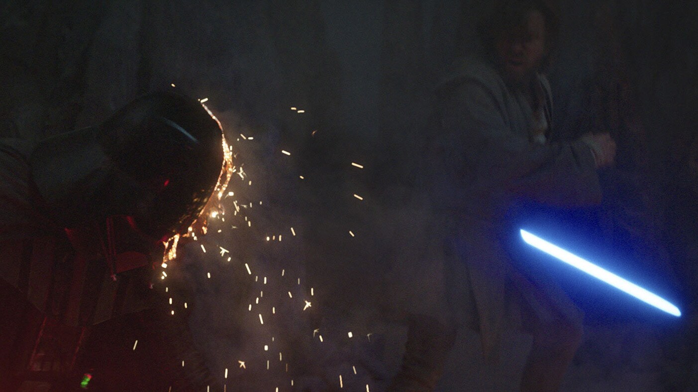 The former friends continue to duel. Finally, Obi-Wan delivers a precise strike that ends the fig...