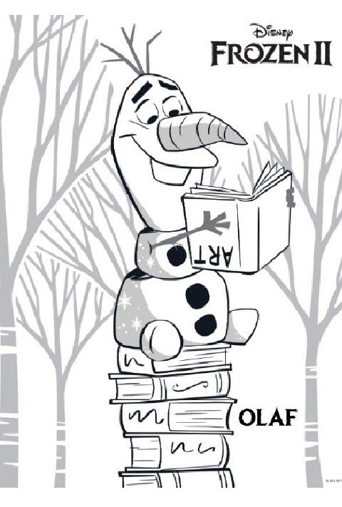 dibujo de Olaf leyendo