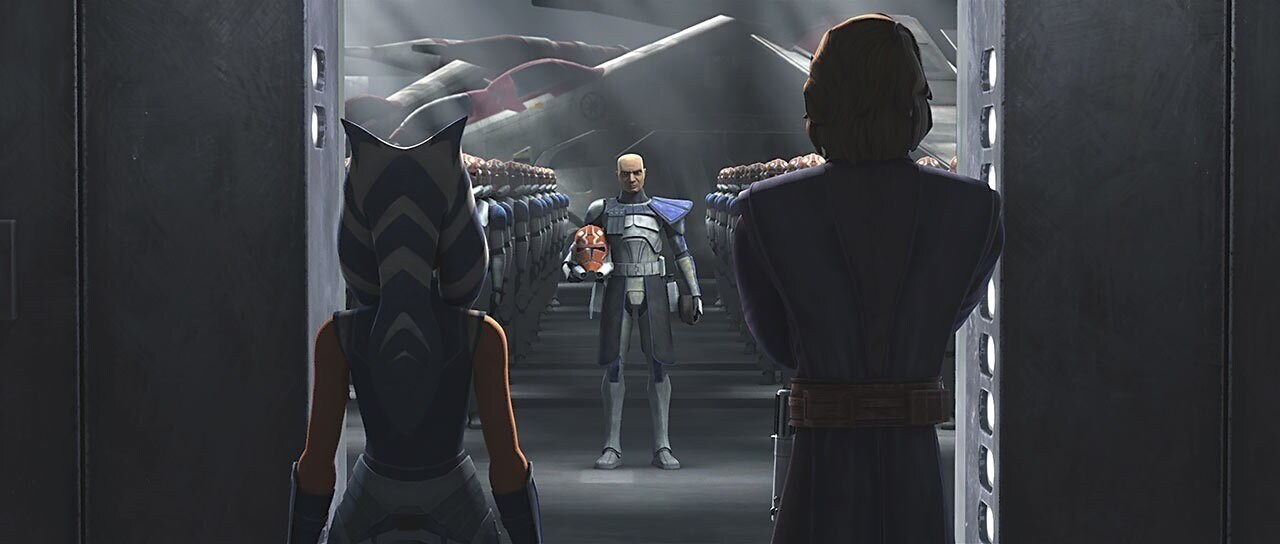 Ahsoka Tano, Captain Rex, and Anakin in The Clone Wars