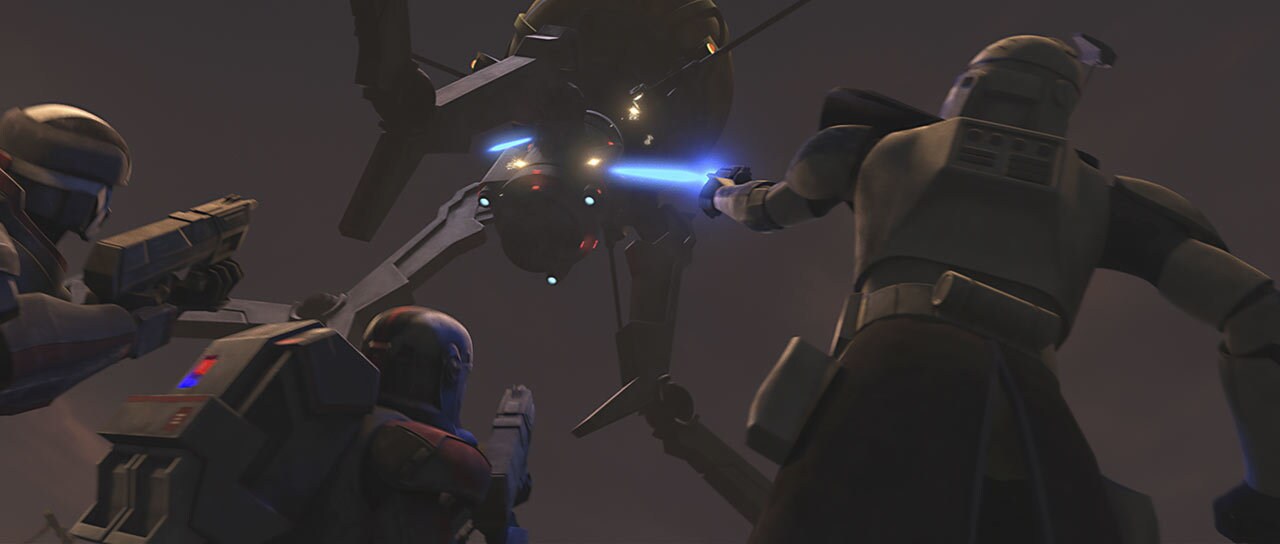 The battle is far from over, however, as gigantic octuptarra droids appear! Anakin and the clones...