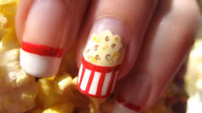 Movie Night Popcorn Nail Art | Disney Video